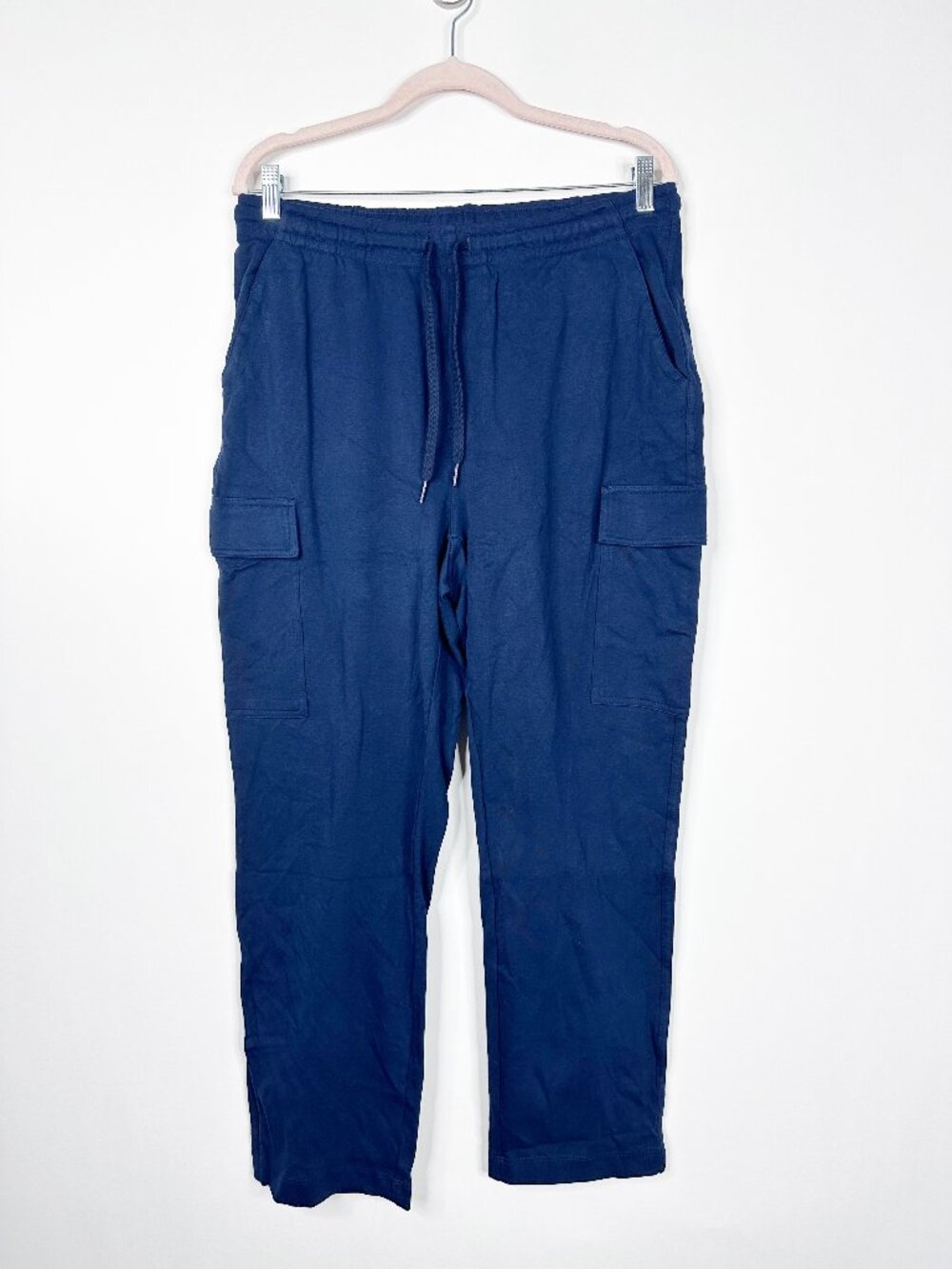 2/$30 Lands' End Sport Knit Straight Leg Pullon Cargo Pant Blue Large #A2176 - Picture 4 of 10